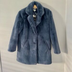 Apparis Blue Faux Fur Teddy Coat